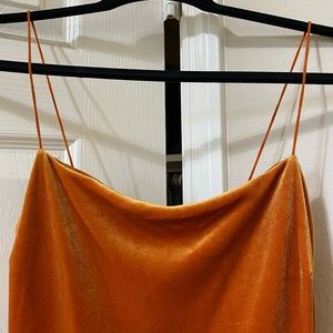 Gold Velvet Urban Outfitters Dress